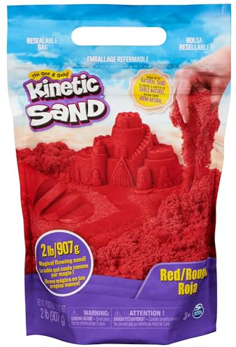 KINETIC SAND 907g Rot, kinetischer Sand, Öko-Test: Sehr gut | Original aus Schweden, Wiederverschließbarer Beutel, Nachfüll-Set, Fördert Feinmotorik, Kreatives Spielen