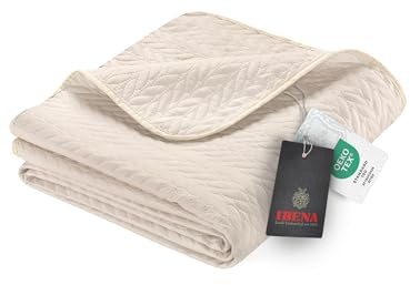 Ibena Nancy Tagesdecke 140x210 cm Tagesdecke Bettüberwurf beige leichte Decke mit Zopfmuster