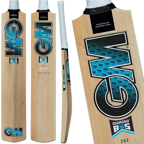 Gunn & Moore GM Cricketschläger, Ben Stokes Diamond 101 BS55, Anfänger, Klasse 1, Kaschmirweide, Größe 6, geeignet für Spieler von 157–163 cm