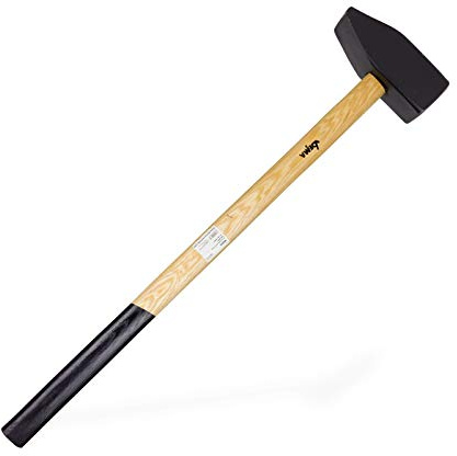 DEMA Vorschlaghammer 8 kg, 8000 g, mit Esche-Holzstiel, Länge 90 cm, Schwerhammer, Schlagschutz, für Bauarbeiten, Werkstatt, robust