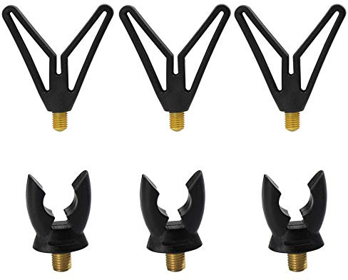3 x Ruten Auflage + 3 x Ruten Butt Cap mit Messinggewinde für alle Rutenhalter Rutenständer Rod Pod und Bank Stick
