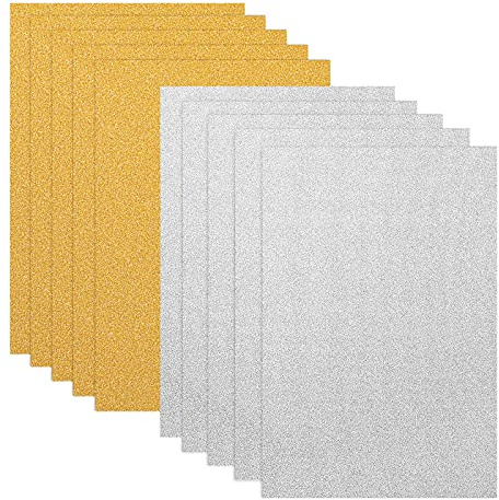 Glitzerkarton a4 10Er Set Gold Silber Glitterpapier Zum Basteln Scrapbooking Diy Funkelndes Bastelpapier FüR Kartenkunst Und Handwerksprojekte