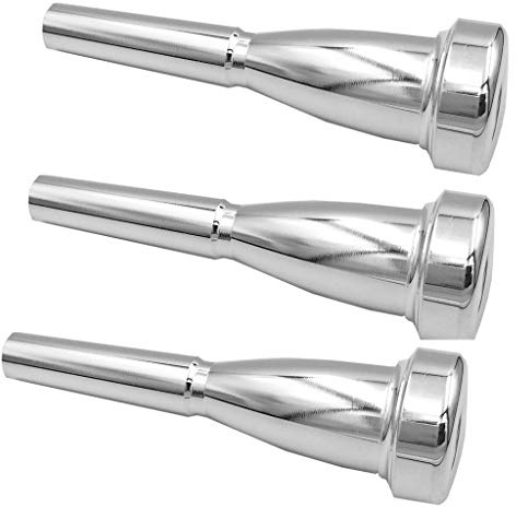 Missmore Packung mit 3 Silber Trompete Mundstück 3C 5C 7C Größe Instrument Zubehör für Bach