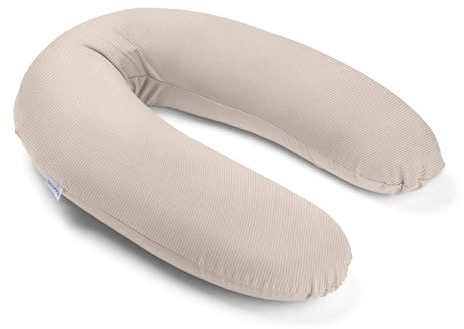 Doomoo Still-& Schwangerschaftskissen Buddy, 180cm inkl. Bezug aus Tetra Bio-Baumwolle, mit feiner EPS-Mikroperlenfüllung, Oeko-TEX Standard 100, Corduroy Sand