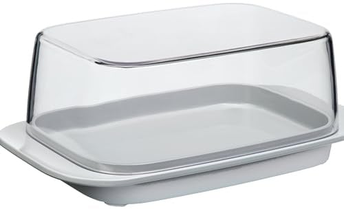 Butterdose - 17 x 9,8 cm - Grau - Transparent - Kunststoff