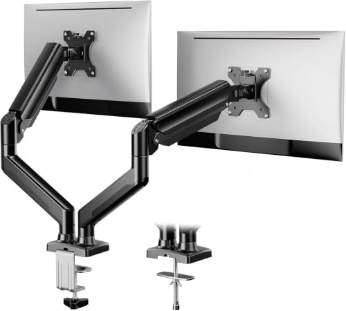 ErGear Monitor Halterung 2 Monitore für 17 bis 32 Zoll Bildschirme, Bildschirmhalterung 2 Monitore, Gaming Monitorhalterung mit Einer Tragfähigkeit von 2–10 kg, 2 Montageoptionen/VESA 75/100
