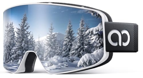 Lamicall Skibrille Herren & Damen, OTG Snowboardbrille für Brillenträger | [TOP Patentierte Anti-Fog] UV400 Verspiegelte Ski Brille, HD Snowboard Brille Schutzbrille, Schneebrille mit Blendenschutz