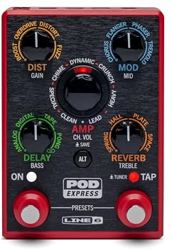 YAMAHA LINE 6 POD Express Guitar Gitarrenverstärker- und Effektprozessor | 7 Verstärkermodelle, 16 Effekte, 21 Presets, Einfache Bedienung, Leichtes und Kompaktes Design