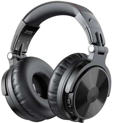 OneOdio Bluetooth Kopfhörer Over Ear [Bis zu 110 Std & BT 5.2] Kopfhörer Kabellos Bluetooth mit 50mm Treiber, HiFi Stereo Faltbares Wireless Headphones mit Mikrofon für Laptop/Handy/PC - Schwarz