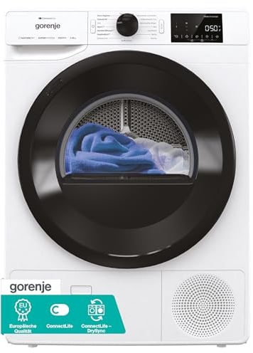 Gorenje DPNE82/GN Trockner/Kondensation mit Wärmepumpe / 8kg / 16 Programme/WIFI/Made in Europe/WaveActive Trommel/TwinAir/Feuchtesensor/Naturedry/LED Display/EEK: D