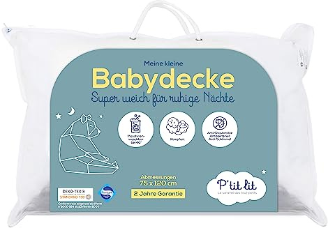 P'tit Lit – Baby-Steppdecke | Kinder – 75 x 120 cm – Anti-Milben-Decke – ideal für Bett 60 x 120 cm – 100 % Mikrofaser – Oeko Tex®