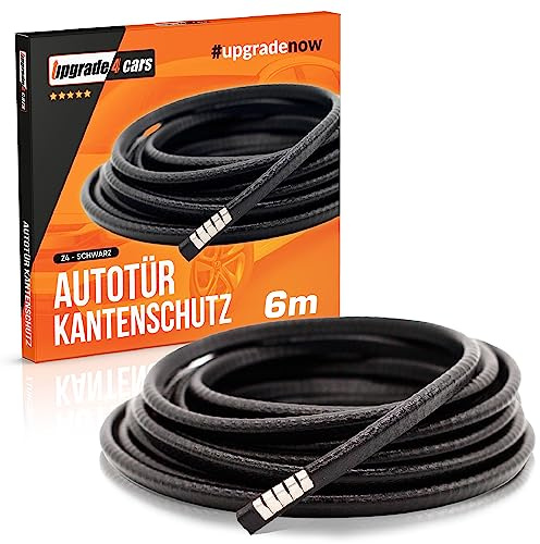 Upgrade4cars Autotür Kantenschutz Schwarz 6 Meter | Universal Auto Türkantenschutz U Form aus Gummi & Metall | Kfz Garagen Wandschutz | Kederband Türschutz für Bleche