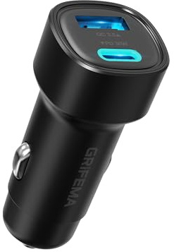 GRIFEMA 48W Zigarettenanzünder USB C 12V Adapter Auto PD und QC3.0 USB kfz ladegerät Auto Ladegerät Adapter Zigarettenanzünder Verteiler Steckdose mit iPhone 17 16 15 Pro Max Air iPad S24 S25