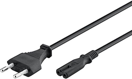 Goobay 95039 Euro Netzkabel 2 polig Eurostecker Typ C & C7 Buchse universelles Stromkabel Eurokabel Anschlusskabel Schwarz Verlängerungskabel 5m