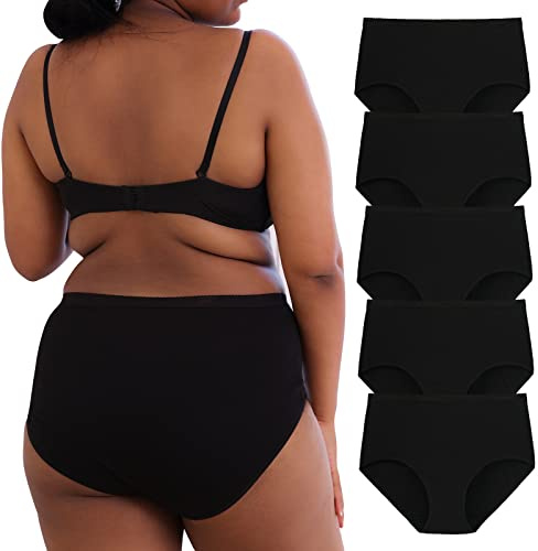 INNERSY Unterhosen Damen Große Größen Baumwolle Unterwäsche 44-62 5 Pack | Hohe Taille Maxi Slip, 100% Baumwoll Schritt, Schlüpfer Übergröße. Taillenslip Weich, Atmungsaktive Damenslips, XL-5XL