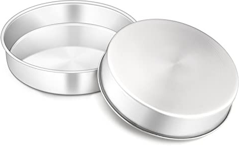 Onader 20cm Backform 2er Set, Edelstah Rund Kuchenform Kuchenbackform | Backformen für Geburtstag/Hochzeit/Weihnachten Kuchen, Ungiftig & Gesund, Leicht Zu Reinigen & Spülmaschinenfest