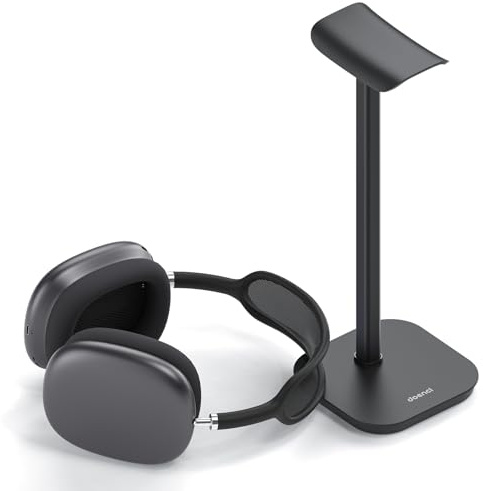 doenci Headset Halterung, Kopfhörer Ständer für Alle Over Ear Bluetooth Kopfhörer, Universal Kopfhörer Halter mit Gewichtete Basis + Aluminiumrohr, Gaming Headset Ständer Halter Schreibtisch Zubehör