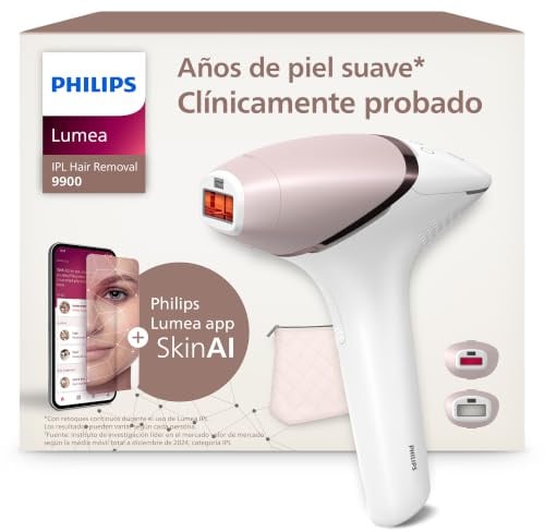 Philips Lumea IPL 9900 Series - IPL Geräte Haarentfernung für jahrelang seidig-glatte Haut* mit 2 Aufsätzen für Körper & Gesicht, kabellos, Alternative zur Laser-Haarentfernung (BRI950/02)