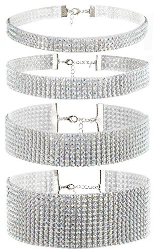 Cupimatch Choker Kette Set Gotik Punk Rock Lederhalsband Halskette Set Strass Halsketten Set Trachten Samt Kropfband Leder Schwarz Einstellbar Kragen Halsband mit Spike Nieten Kreis für Frauen Mädchen