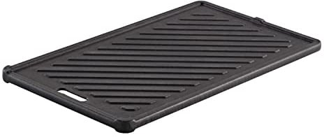 RÖSLE Grillplatte VIDERO G2-P, Hochwertige Grillplatte aus Gusseisen für Fleisch und kleine Grillstücke, Grillbranding, Platte beidseitig verwendbar, Schwarz, 32 x 19 x 1.4 cm
