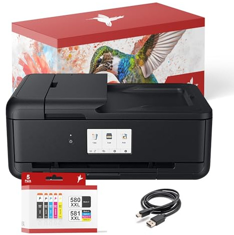 realink Bundle TS9550a Drucker (A3 mit Scanner und Kopierer) mit 5 XXL Druckerpatronen