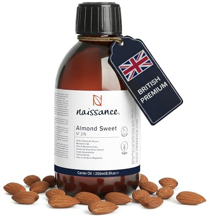 Naissance Natürliches Süßes Mandelöl (Nr. 215) 250ml – Vegan, Gentechnikfrei – Ideal zur Haar– und Körperpflege, für Aromatherapie und als Basisöl für Massageöle