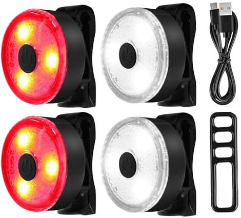 Kinderwagen Licht, Aicharynic LED-Kinderwagenleuchten, Led Reflektoren für Kinderwagen mit 3 Lichteffekte USB Aufladbar Wasserdicht Blinklicht für Alle Kinderwagen, Kinderwagen Zubehör (Rot+Weiß)