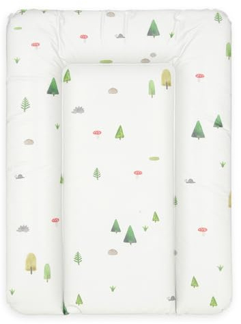 BONKY® Wickelauflage 50x70 cm - weiche Wickelunterlage - Baby Wickeltischauflage - Wasserdischt - Abwaschbar - Made in EU - 100% Oeko TEX - Wald