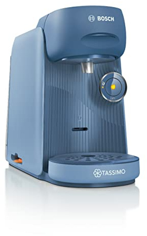 Bosch Tassimo Finesse Kapselmaschine TAS16B7 Kaffeemaschine by, 70 Getränke, intensiverer Kaffee auf Kopfdruck, Abschaltautomatik, perfekt dosiert, platzsparend, 1400 W, lupinenblau