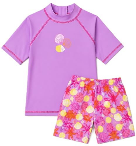 Landora®: Baby- / Kleinkinder-Badebekleidung 2er Set mit UV-Schutz 50+ und Oeko-Tex 100 Zertifizierung in rot oder violett