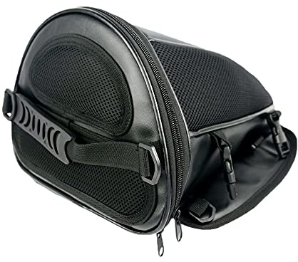 MIGHTYDUTY Hecktasche Motorrad Wasserdicht Multifunktionale Tankrucksack Zum Mitnehmen PU Leder Motorrad Rücksitz Satteltasche Schwarz
