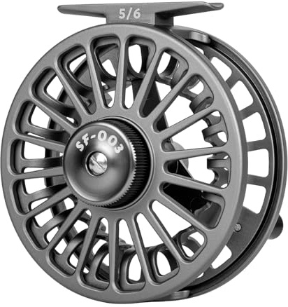SF SF-003 Fliegenfischrolle, 5/6 W, Einzel/Combo für Fliegenfischen mit Körper aus Aluminiumlegierung, einfacher Spulenwechsel, vorgeladene Fliegenrolle mit Schnur-Kombination für Süßwasser, Mattes