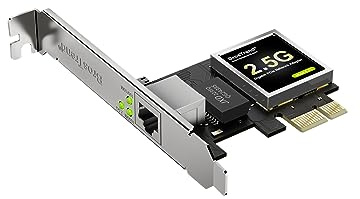 BrosTrend 2,5Gbit/s PCIe Netzwerkkarte PC für Windows, LAN Karte für Gaming | Lifetime-Schutz, Gigabit PCI Express Ethernet Karte mit Extra Low Profile für Windows 11/10/8.1/8/7/XP/2000, Windows Server