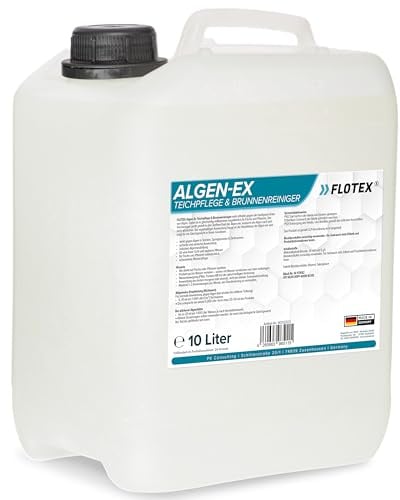 Flotex® Teichklar 10L I Hocheffektive Teichpflege & Brunnenreiniger I Algenvernichter für Teich und Brunnen I Teichklärer sorgt für klares Teichwasser und schont Fische und Pflanzen