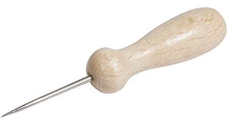 Rayher 6110000 Prickelnadel mit Holzgriff, Gesamtlänge 8,3 cm, Holzgriff 5 cm, Nadellänge 3,3 cm, 1 Stück, für Durchstecharbeiten mit Papier, basteln mit Papier und Nadel, Beige