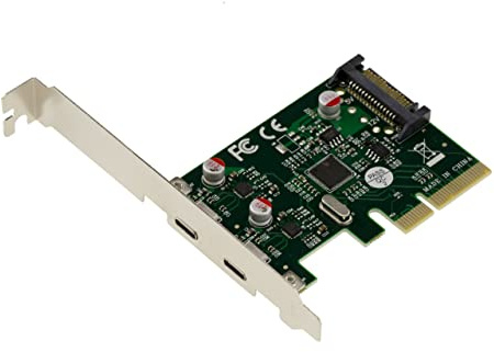 KALEA-INFORMATIQUE PCIe Express Controller-Karte auf USB 3.1 10GB 2 Externe Ports Typ C mit Chipsatz ASM1142