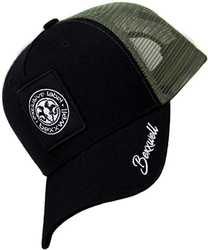 Bexxwell Trucker Cap mit Logo-Patch (Schwarz/Olivgrün)