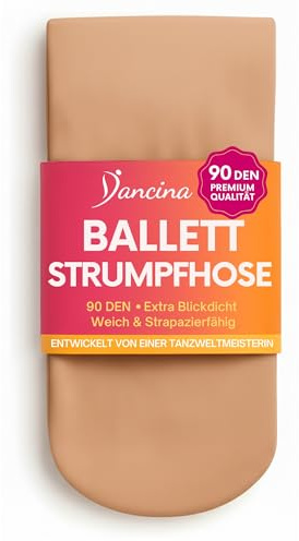 Dancina Mädchen Ballett Strumpfhose Ultra-Stretch Mikrofaser M (122-140) Caramel