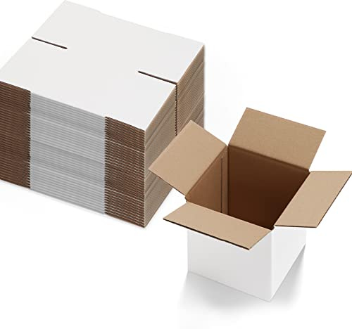 EYMPEU 40 Stück 15,3x15,3x15,3cm Weiße Versandkarton, Kartons für kleine Gegenstände, Spielzeug, Schreibwaren und Weihnachtspäckchen