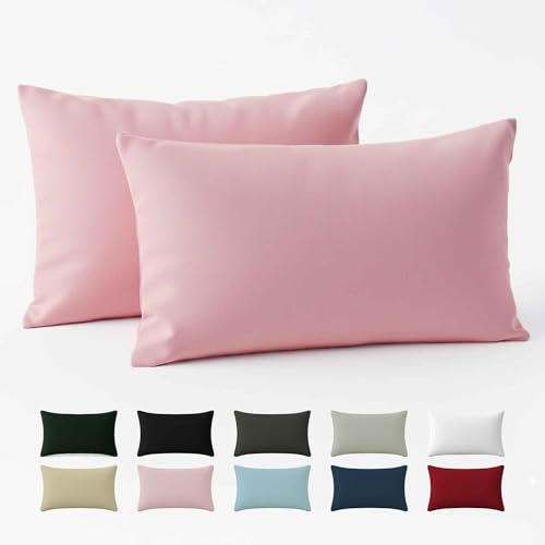 Kissenbezug 40 x 80 Renforcé Baumwolle (2er-Set) - Rosa - Dicht gewebt mit 57 Fäden/cm² - Kissenbezug 40x80 cm - Oeko Tex Zertifiziert - Dreamzie