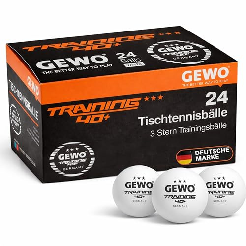 GEWO Tischtennisbälle 3 Sterne Training 40+ – 24 Stück Premium Ping Pong Bälle für Anfänger, Hobbyspieler & Vereinstraining