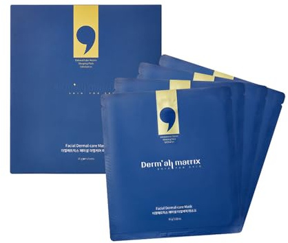 DERM·ALL MATRIX Tägliche Gesichts-Dermalpflege (35 g/Blatt), Übernachtungsmaske, Lifting und Hydratisierung, beruhigend, Peeling, hautpflegend, Kollagenmaske für Falten und trockene Haut. (4 Blatt/1