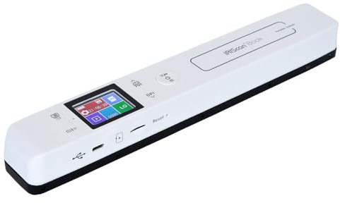 IRIScan Book Scanner v7 Mobiler Dokumentenscanner Schwarz für Bücher, Dokumente und Fotos, scannt PDF, Word und XLS mit OCR, SD-Karte und USB, für Win & Mac, inkl. Readiris PDF