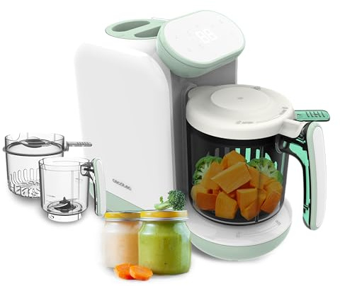 Cecotec Küchenroboter für Babys - Lebensmittelprozessor - Nana BabyCare FoodProcessor. Kocht, püriert, sterilisiert und erwärmt Babyflaschen, BPA-frei, geeignet Obst, Gemüse und Fleisch, Rezeptbuch