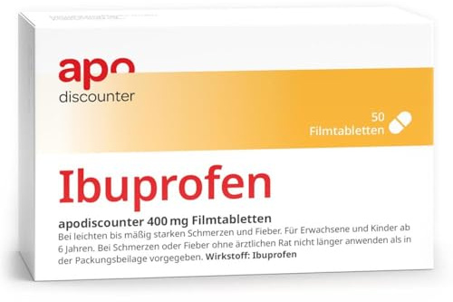 apodiscounter Ibuprofen 400 mg Schmerztabletten (50 Stk) - schnell wirksam & stark gegen Schmerzen