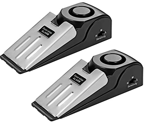 Türstopper Alarm, Türstopper mit Rutschfestem Gummi und Alarm, Alarm Keil für Tür mit 120dB (2Packung)