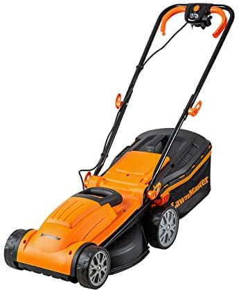 Lawnmaster MEB1434M Elektro Rasenmäher 1400W 34cm, bis 300㎡, 6-fache Schnitthöhenverstellung 20-70 mm, 32L