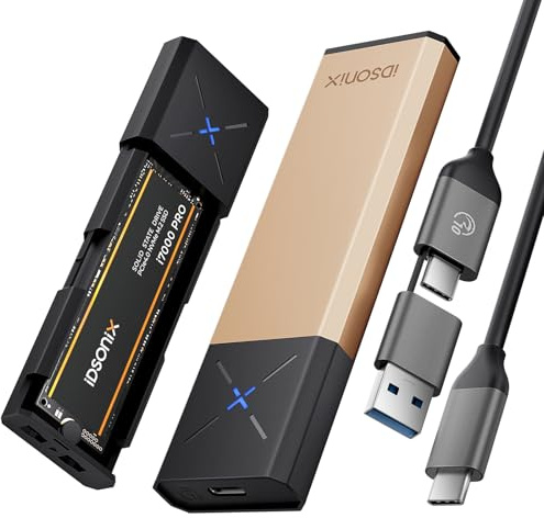 iDsonix M.2 NVMe SATA SSD Gehäuse Adapter Werkzeugfrei Aluminium, NVMe zu USB 3.2 Gen 2 10Gbps, M.2 zu USB A&C Unterstützt M-Key/B+M Key, mit UASP Trim für 2230/2242/2260/2280 SSD