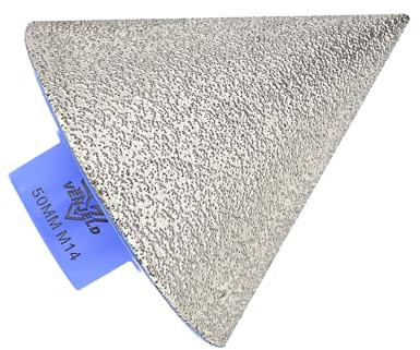 Diamant Fasenfräser 50mm Diamant-Fasenbohrer mit M14 Gewinde zum Anfasen Vergrößern Trimmen Schleifen von Löchern von Keramik Porzellan Fliesen Marmor Granit VENJELD
