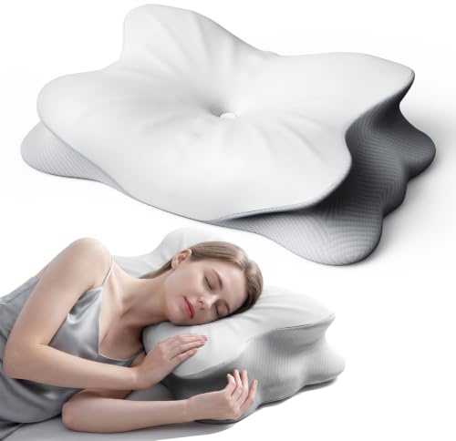 Pliera Nackenkissen, Kopfkissen, Memory Foam Kissen, Seitenschläferkissen, für Rücken-, Seiten- und Bauchschläfer, Abnehmbarer Bezug